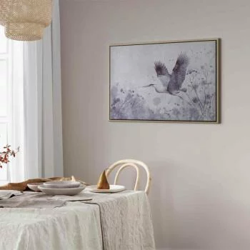 Obraz - Majestatyczny lot - żuraw w locie w monochromatycznej, chłodnej kolorystyce - obrazek 7