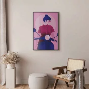 Plakat - Kobieta na skuterze - obrazek 2