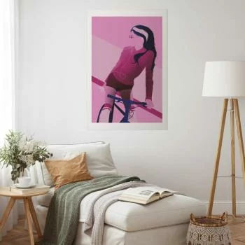 Plakat - Kobieta na rowerze - obrazek 2