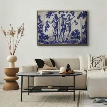 Obraz - Antyczna winnica - trzy kobiety w portalu malowane niebieskim tuszem - obrazek 5