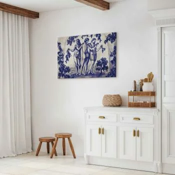 Obraz - Antyczna winnica - trzy kobiety w portalu malowane niebieskim tuszem - obrazek 7