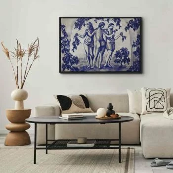 Obraz - Antyczna winnica - trzy kobiety w portalu malowane niebieskim tuszem - obrazek 5