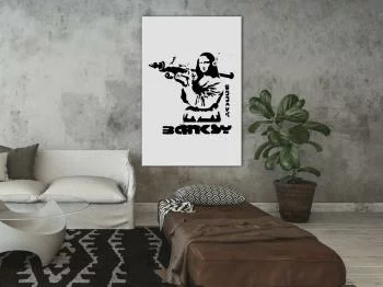 Obraz - Pojedynek kontrastów (1-częściowy) - Banksy na muralu z Mona Lisą