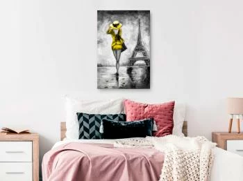 Obraz - Paryska kobieta (1-częściowy) pionowy żółty - obrazek 2