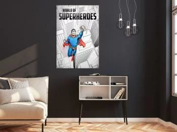 Obraz - World of Superheroes (1-częściowy) pionowy