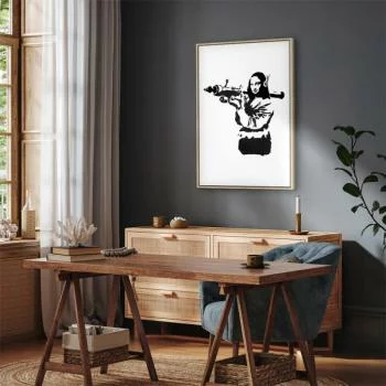 Obraz - Banksy Mona Lisa with Rocket Launcher (1-częściowy) pionowy - obrazek 7