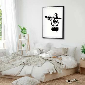 Obraz - Banksy Mona Lisa with Rocket Launcher (1-częściowy) pionowy - obrazek 6