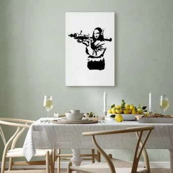 Obraz - Banksy Mona Lisa with Rocket Launcher (1-częściowy) pionowy - obrazek 7