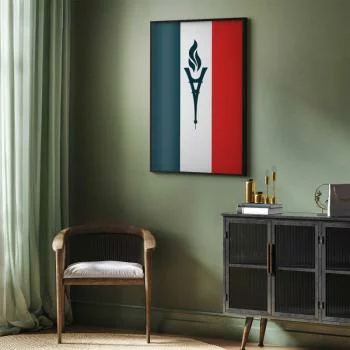 Plakat - Flaga Francji ze zniczem - obrazek 2
