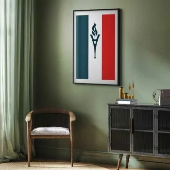 Plakat - Flaga Francji ze zniczem - obrazek 2