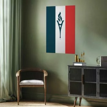 Plakat - Flaga Francji ze zniczem - obrazek 2