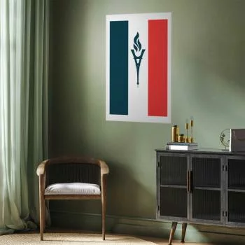 Plakat - Flaga Francji ze zniczem - obrazek 2