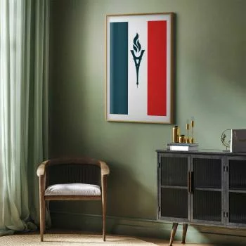 Plakat - Flaga Francji ze zniczem - obrazek 2