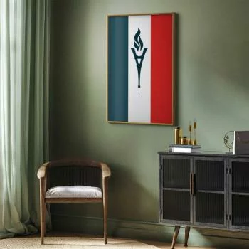 Plakat - Flaga Francji ze zniczem - obrazek 2