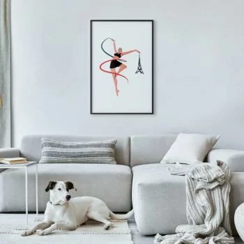 Plakat - Ilustracja kobiety z szarfą - gimnastyka artystyczna - obrazek 2