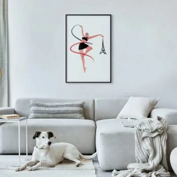 Plakat - Ilustracja kobiety z szarfą - gimnastyka artystyczna - obrazek 2