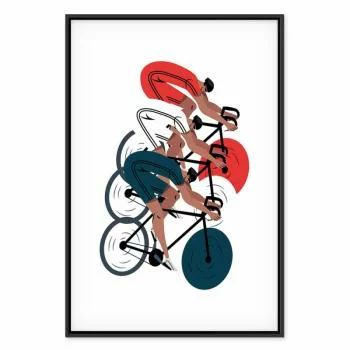 Obraz - Wyścig kolarski, zawodnicy na jasnym tle - ilustracja - obrazek 2