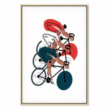 Obraz - Wyścig kolarski, zawodnicy na jasnym tle - ilustracja - obrazek 2