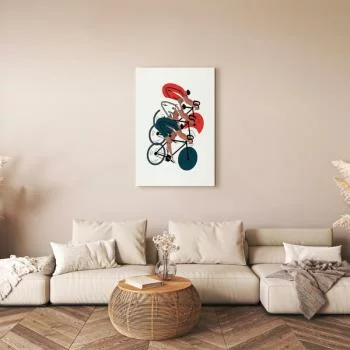 Obraz - Wyścig kolarski, zawodnicy na jasnym tle - ilustracja - obrazek 2