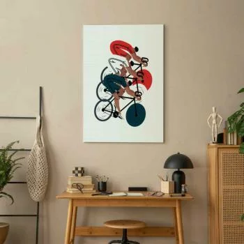 Obraz - Wyścig kolarski, zawodnicy na jasnym tle - ilustracja - obrazek 7