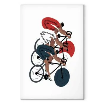 Obraz - Wyścig kolarski, zawodnicy na jasnym tle - ilustracja - obrazek 2