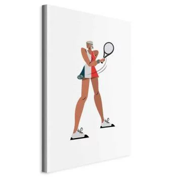 Obraz - Tenisistka z rakietą na jasnym tle - ilustracja