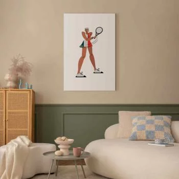 Obraz - Tenisistka z rakietą na jasnym tle - ilustracja - obrazek 5