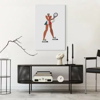 Obraz - Tenisistka z rakietą na jasnym tle - ilustracja - obrazek 2