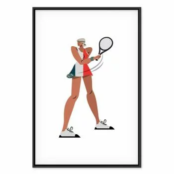 Obraz - Tenisistka z rakietą na jasnym tle - ilustracja - obrazek 2