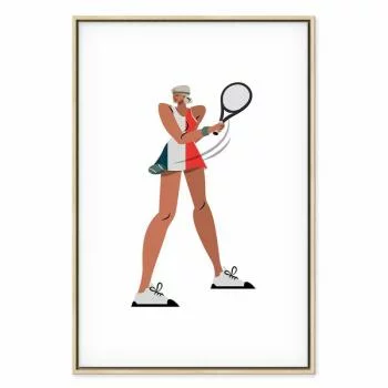 Obraz - Tenisistka z rakietą na jasnym tle - ilustracja - obrazek 2