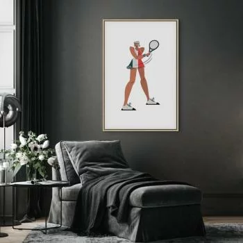 Obraz - Tenisistka z rakietą na jasnym tle - ilustracja - obrazek 5
