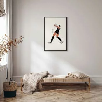 Plakat - Ilustracja - zawodniczka drużyny piłki siatkowej - obrazek 2