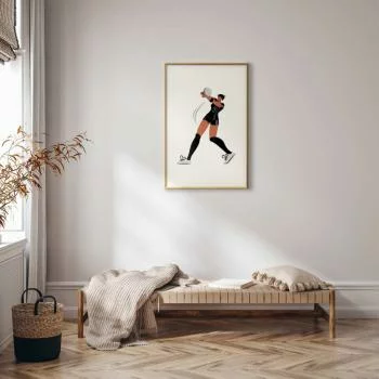 Plakat - Ilustracja - zawodniczka drużyny piłki siatkowej - obrazek 2