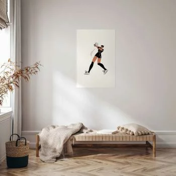 Plakat - Ilustracja - zawodniczka drużyny piłki siatkowej - obrazek 2