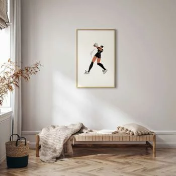 Plakat - Ilustracja - zawodniczka drużyny piłki siatkowej - obrazek 2
