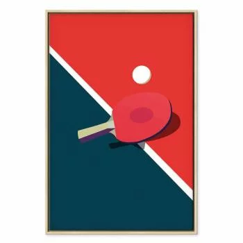 Obraz - Tenis stołowy - rakietka i piłeczka na stole - obrazek 2