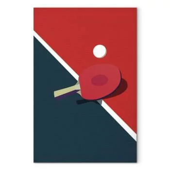 Obraz - Tenis stołowy - rakietka i piłeczka na stole - obrazek 2