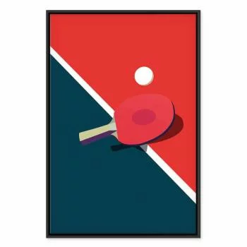 Obraz - Tenis stołowy - rakietka i piłeczka na stole - obrazek 2