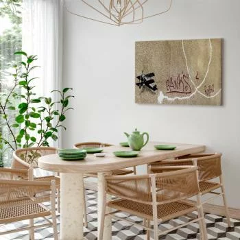 Obraz - Samolot Banksy (1-częściowy) - graffiti czerwone napisy na tle muralu - obrazek 7