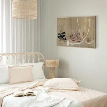 Obraz - Samolot Banksy (1-częściowy) - graffiti czerwone napisy na tle muralu - obrazek 6