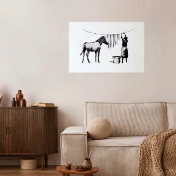Plakat - Banksy: Pranie zebry - obrazek 2
