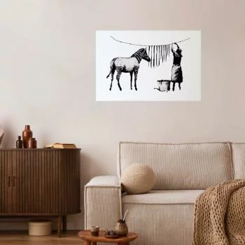Plakat - Banksy: Pranie zebry - obrazek 2