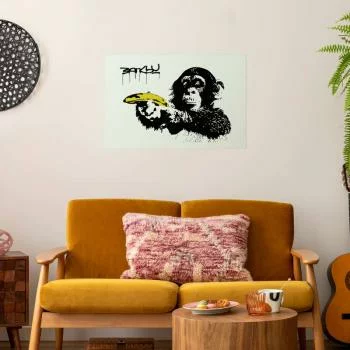 Plakat - Banksy: Małpa z bananem - obrazek 2