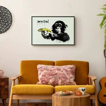 Plakat - Banksy: Małpa z bananem - obrazek 2