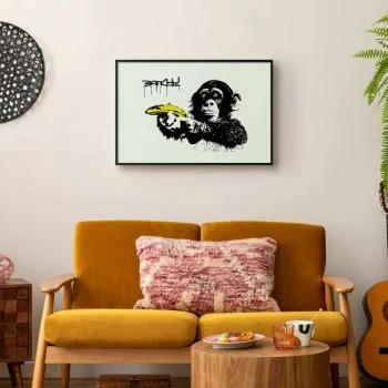 Plakat - Banksy: Małpa z bananem - obrazek 2