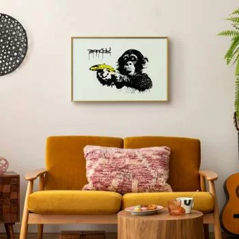 Plakat - Banksy: Małpa z bananem - obrazek 2