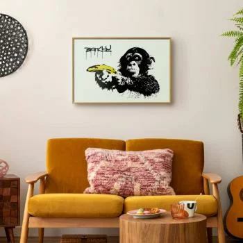 Plakat - Banksy: Małpa z bananem - obrazek 2
