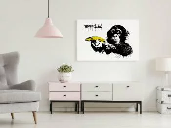 Obraz - Banksy: Małpa z bananem (1-częściowy) szeroki - obrazek 2