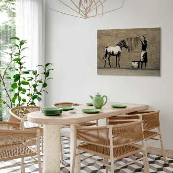 Obraz - Banksy: Pranie zebry na betonie (1-częściowy) szeroki - obrazek 7