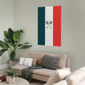 Plakat - Flagi Francji i czarne paletki do badmintona - obrazek 2